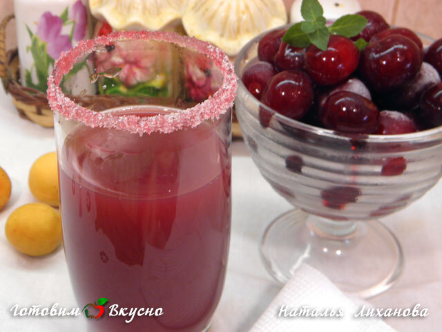 Кисель на сыворотке с вишневым соком - фото рецепта