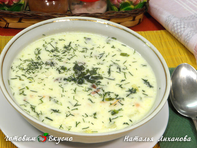 Сырный суп с колбасой - фото рецепта