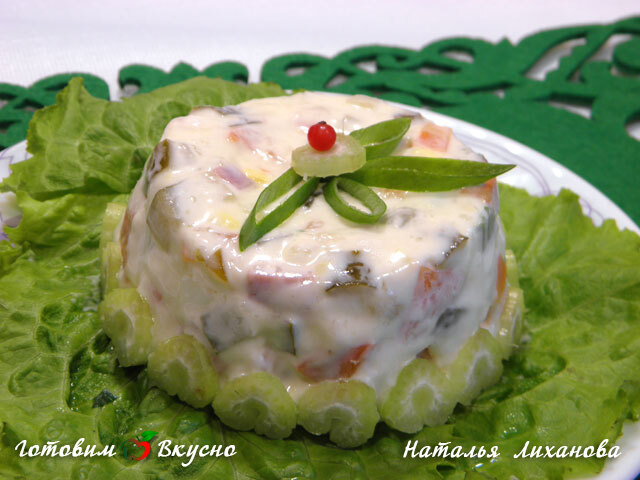 Белый заливной салат  - фото рецепта